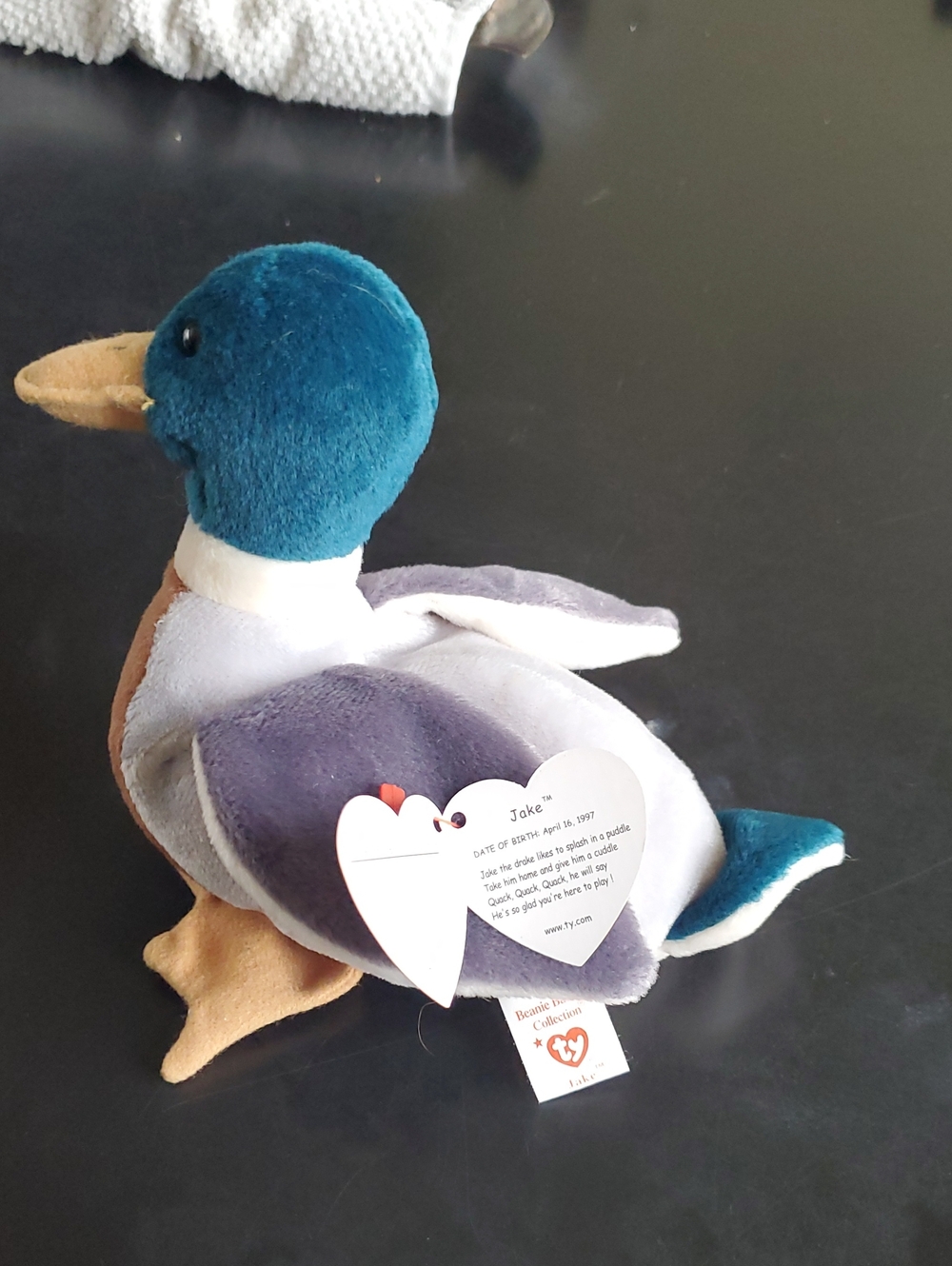 Ty Plush Duck Jake - Teal, Purple, White & Tan